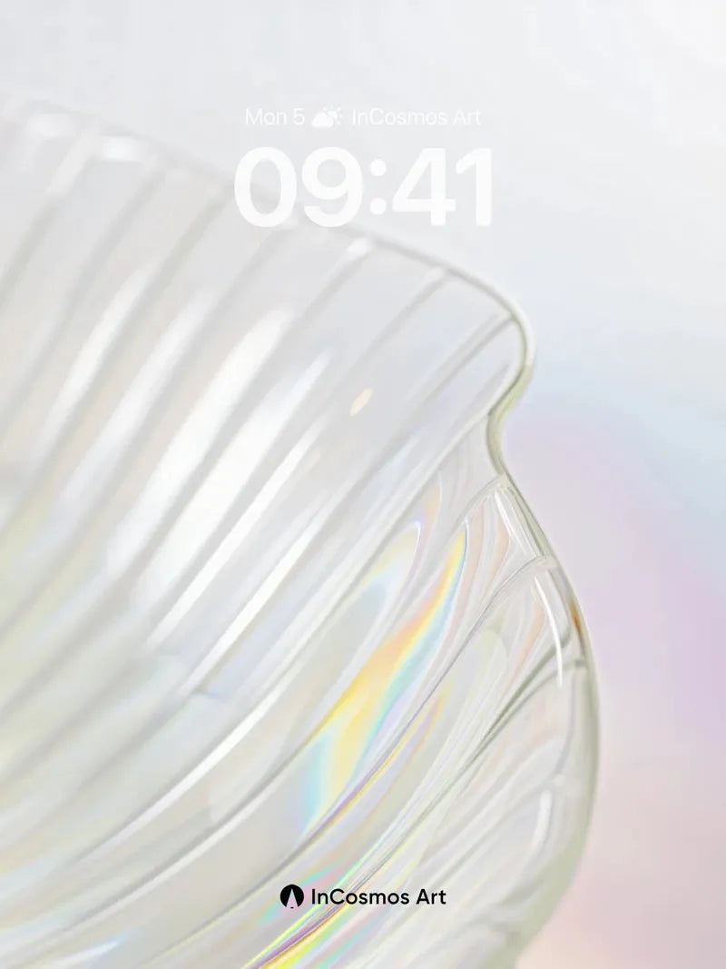 Prismatic Glass Wallpaper with Rainbow Hues