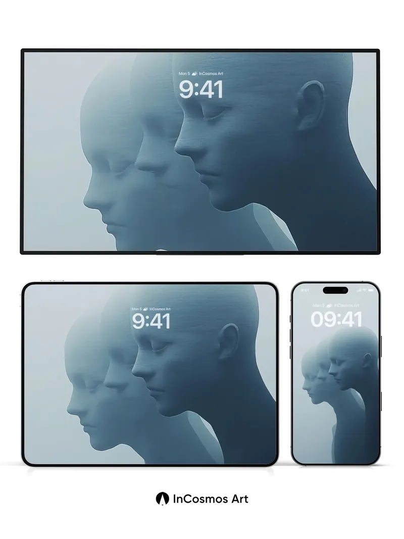 Serenity Echo Wallpaper with Ghostly Profiles