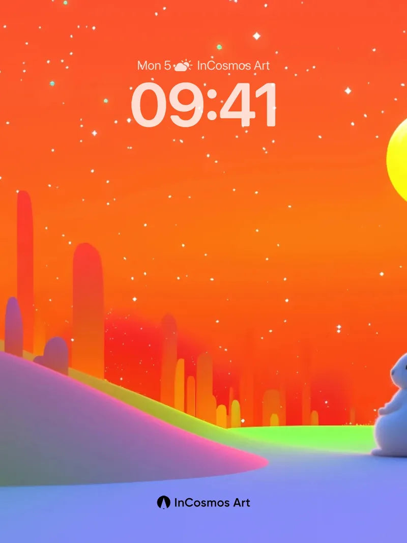 Serenity Hare Wallpaper with Neon Horizon