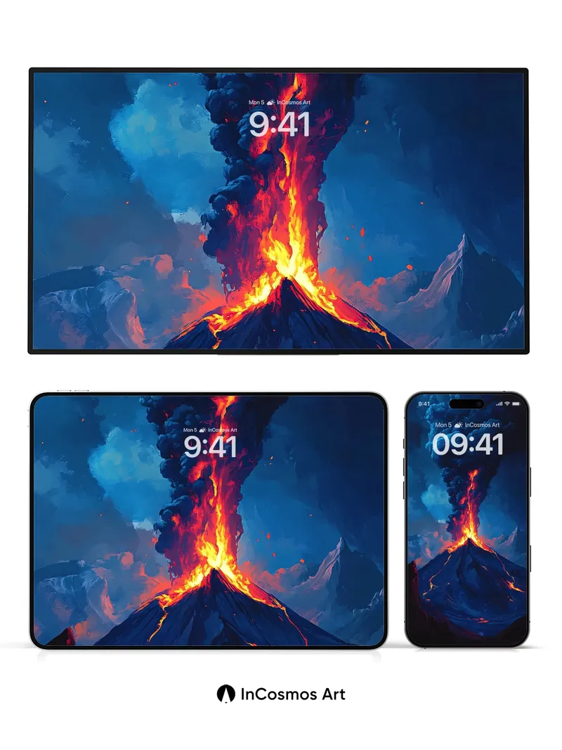 Fiery Ascent Wallpaper with Volcanic Breath