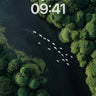 Serenity River Wallpaper with Flock of Geese wallpaper for iPhone, iPad & Mac