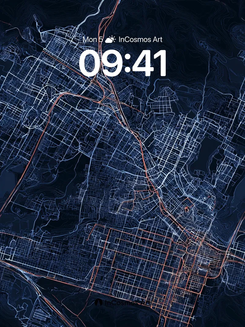 Neon Grid Wallpaper with Electric Veins