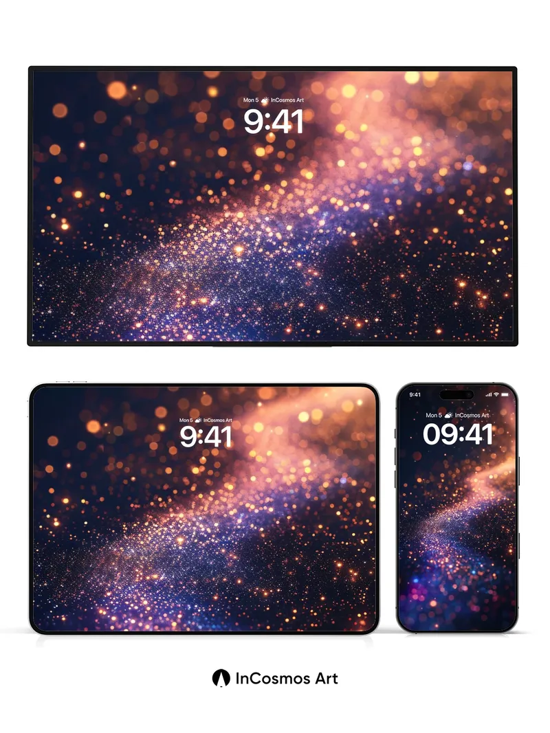 Cosmic Drift Wallpaper with Starlight Trails