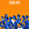 Silhouetted Crowd Wallpaper with Orange Horizon wallpaper for iPhone, iPad & Mac