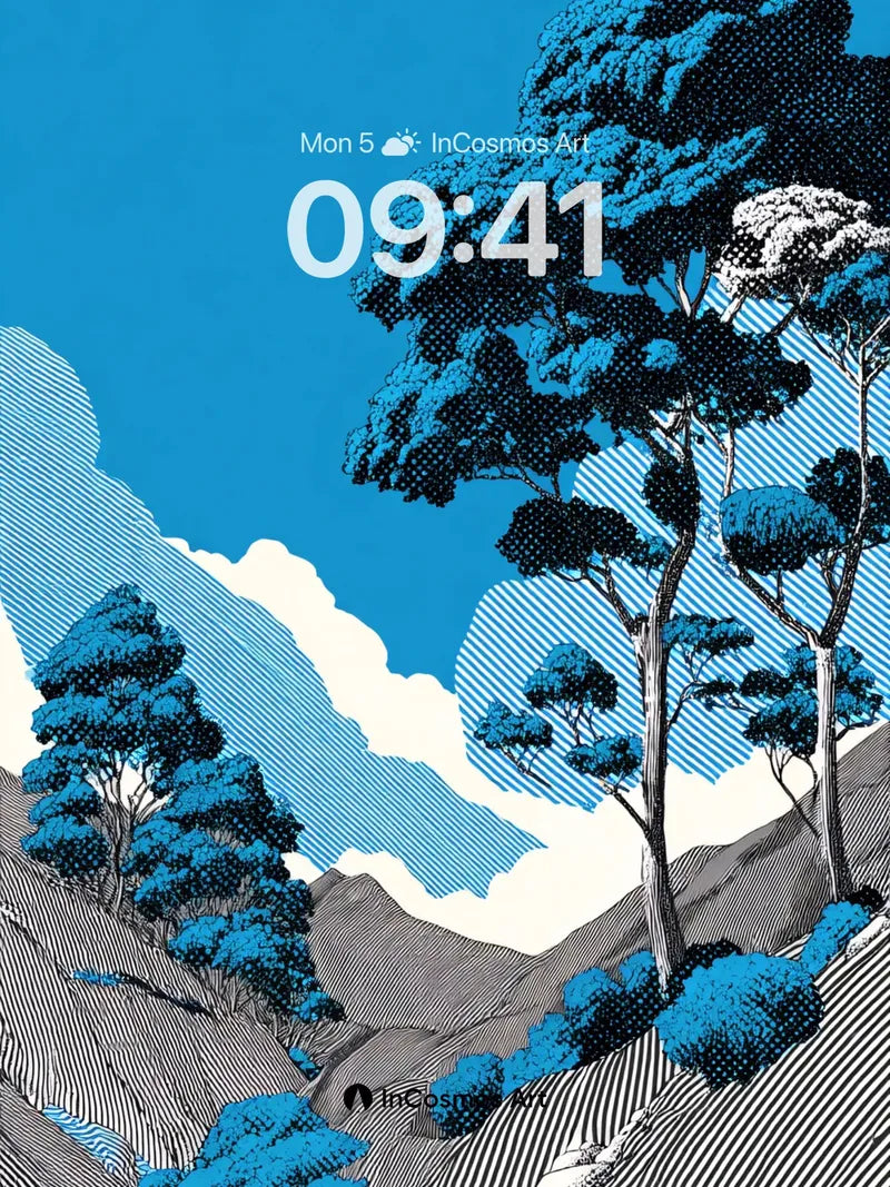 Serenity Grove Wallpaper with Hokusai Echoes