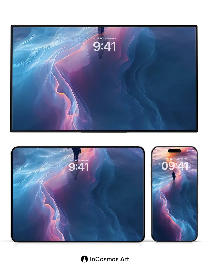 Surreal Pathway Wallpaper with Cosmic Flow