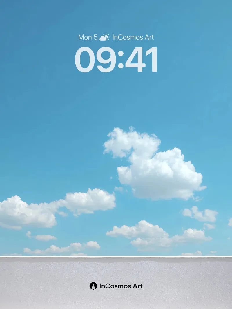 Serenity Skyline Wallpaper with Floating Clouds wallpaper for iPhone, iPad & Mac