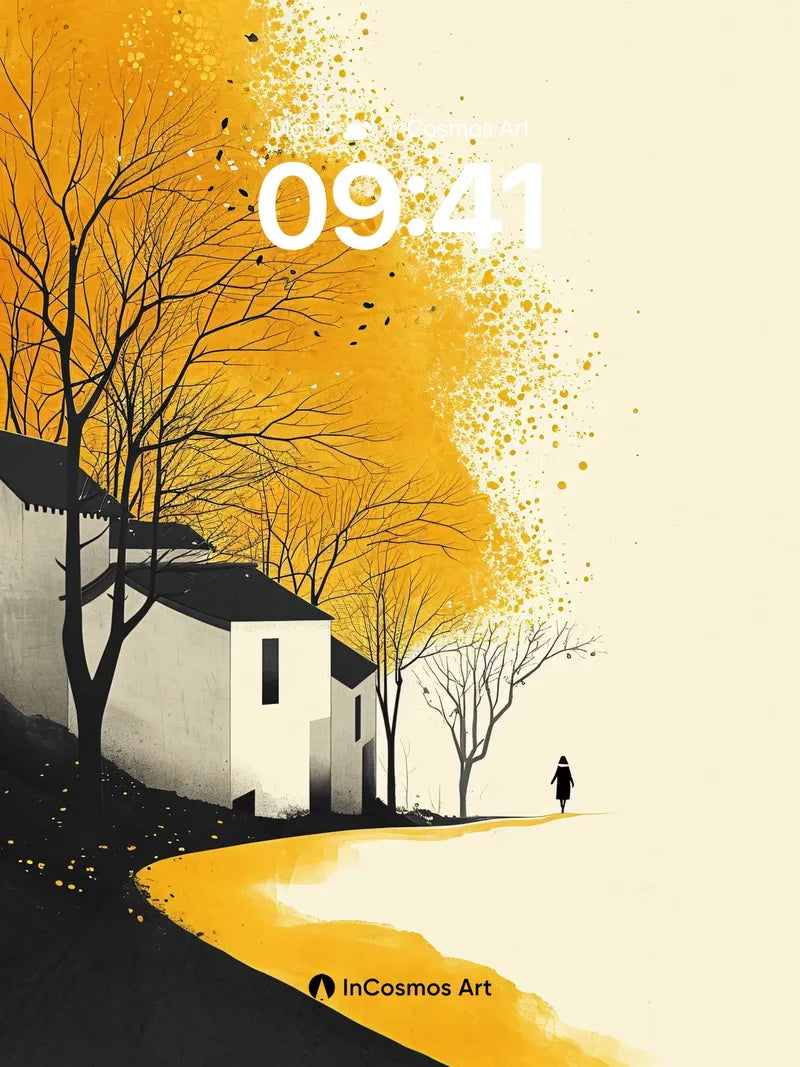 Autumn Hush Wallpaper with Golden Drift