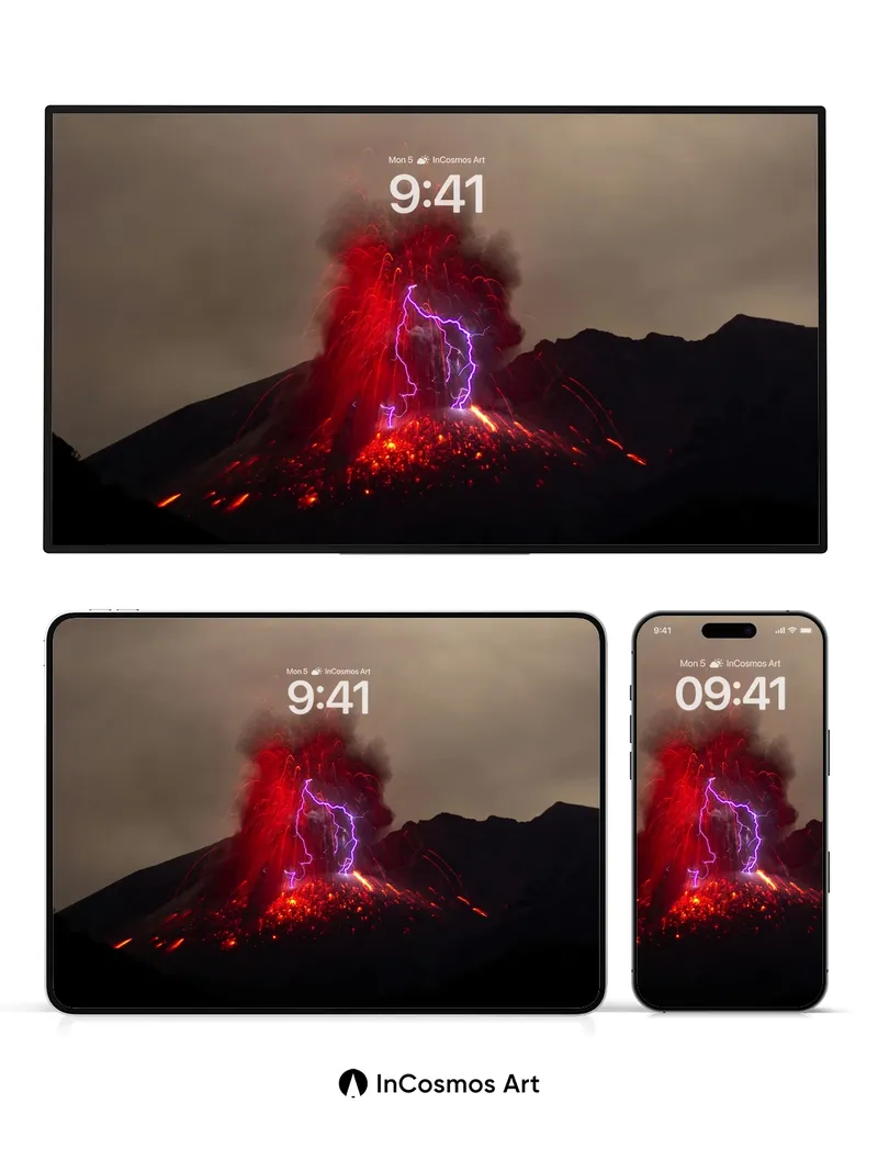 Electric Fury Wallpaper with Volcanic Heart