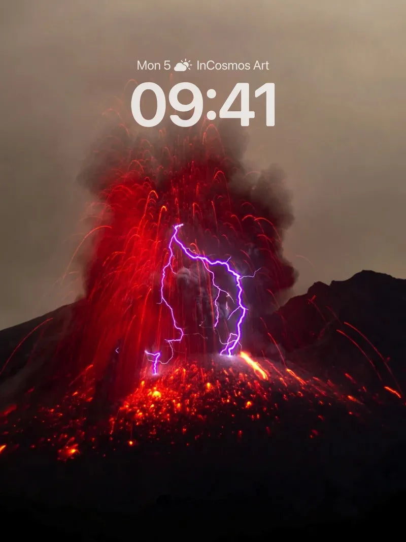 Electric Fury Wallpaper with Volcanic Heart