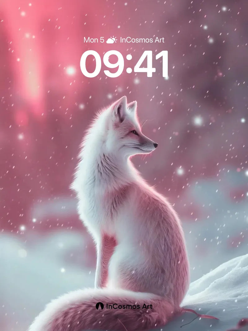 Serenity Fox Wallpaper with Snowfall Hush