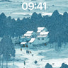 Snowfall Serenity Wallpaper with Silent Villagers wallpaper for iPhone, iPad & Mac