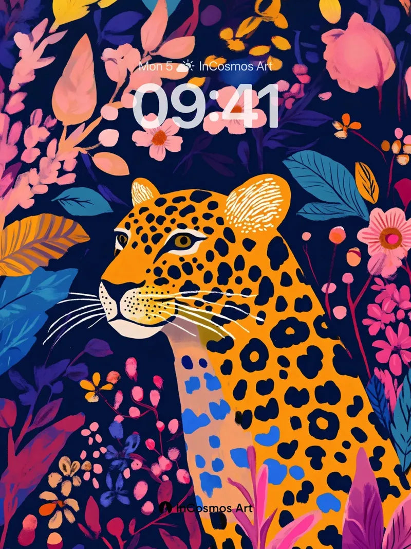 Jungle Reverie Wallpaper with Leopard Eyes