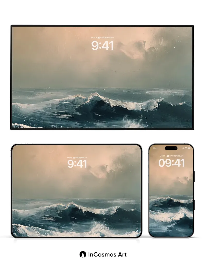 Stormborn Sea Wallpaper with Whispering Waves