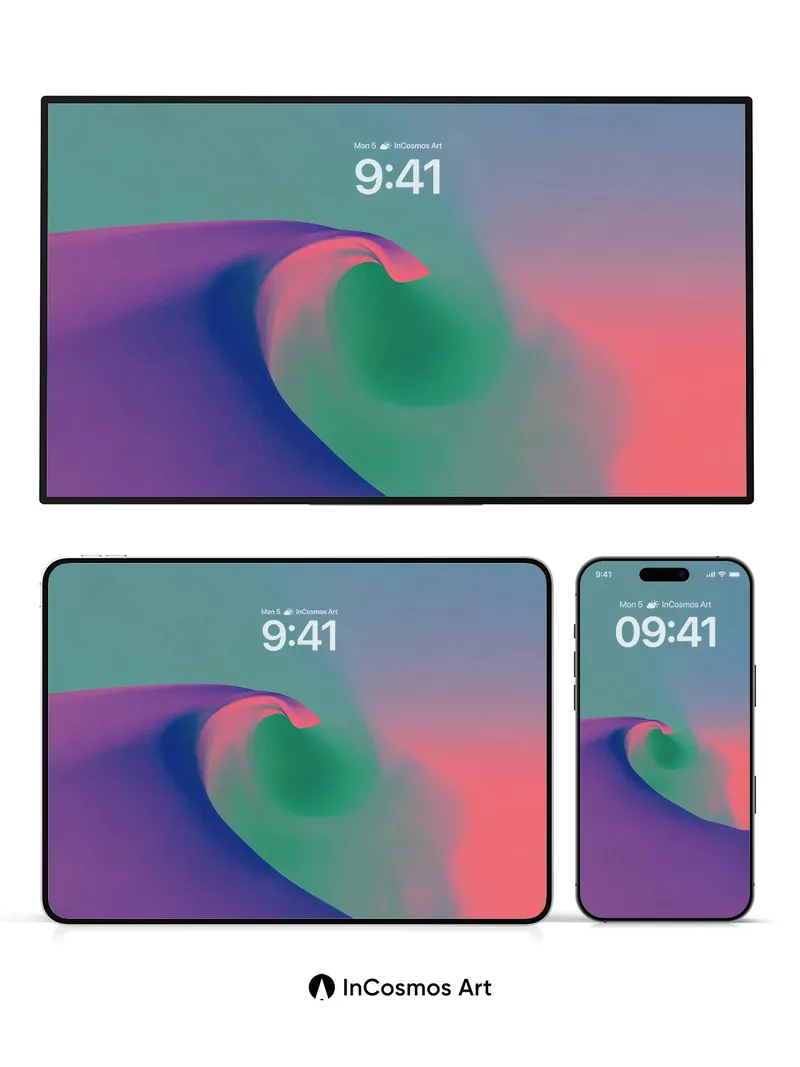 Surreal Wave Wallpaper with Ethereal Gradient