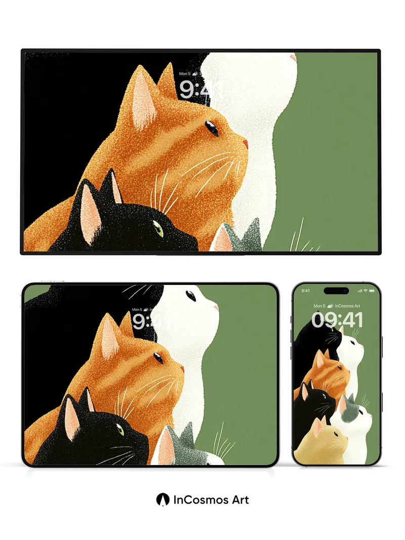 Whispering Feline Wallpaper with Soft Gaze