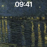 Starry Night Reflection Wallpaper with Walking Figures wallpaper for iPhone, iPad & Mac