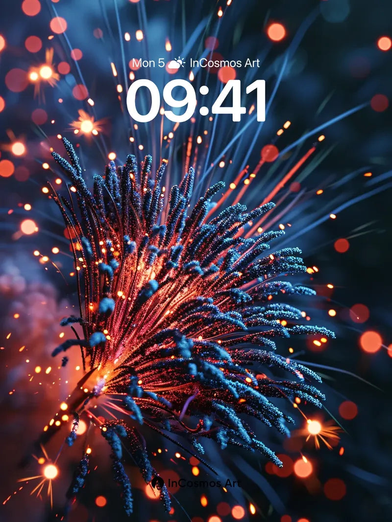 Ember Bloom Wallpaper with Sparkling Fronds wallpaper for iPhone, iPad & Mac