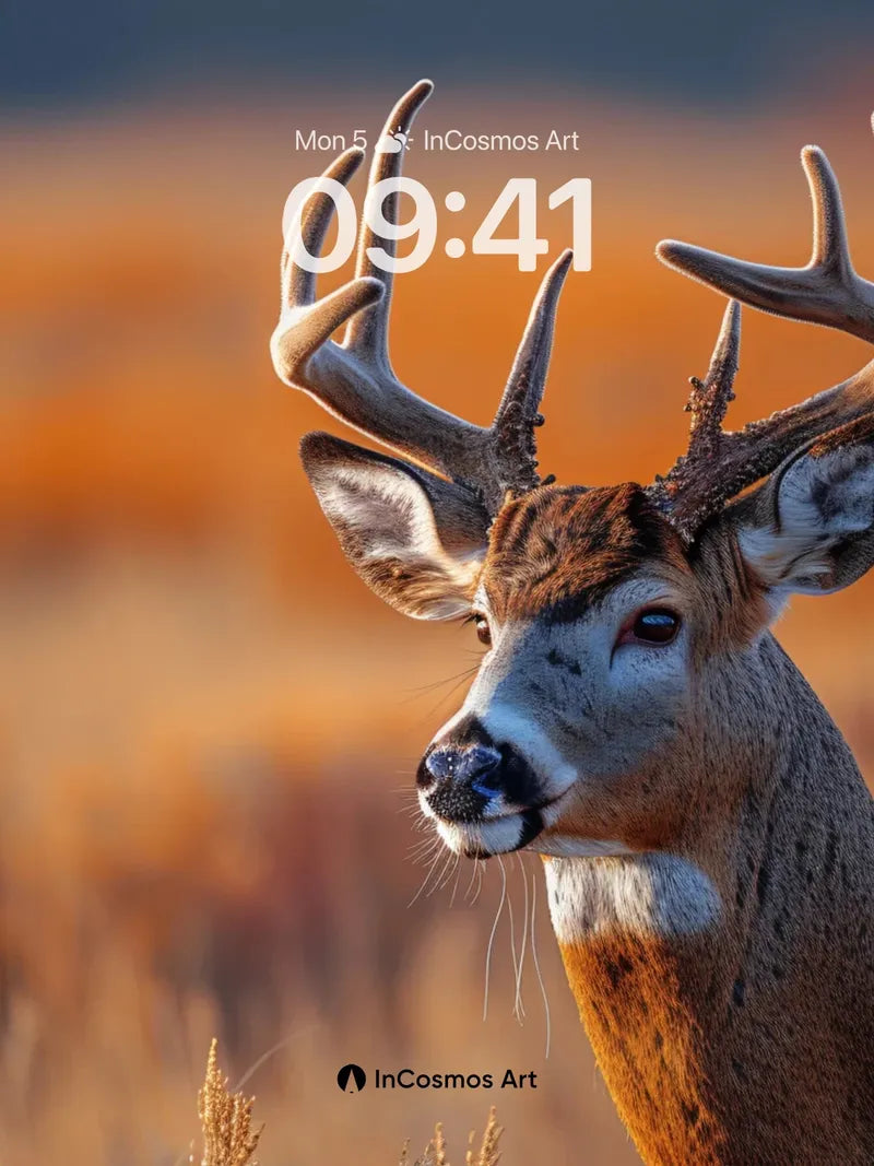 Golden Hush Deer Wallpaper with Autumn Breath