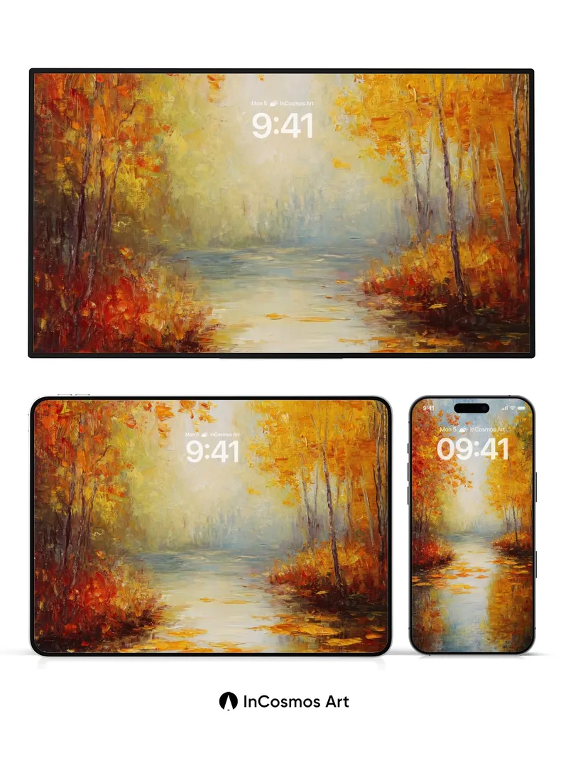 Autumn Hush Wallpaper with Golden Reflections