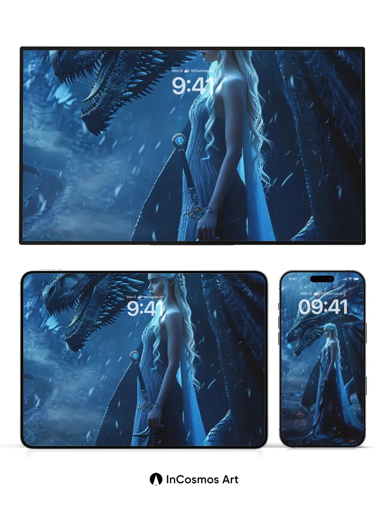 Frostbound Majesty Wallpaper with Dragon's Breath