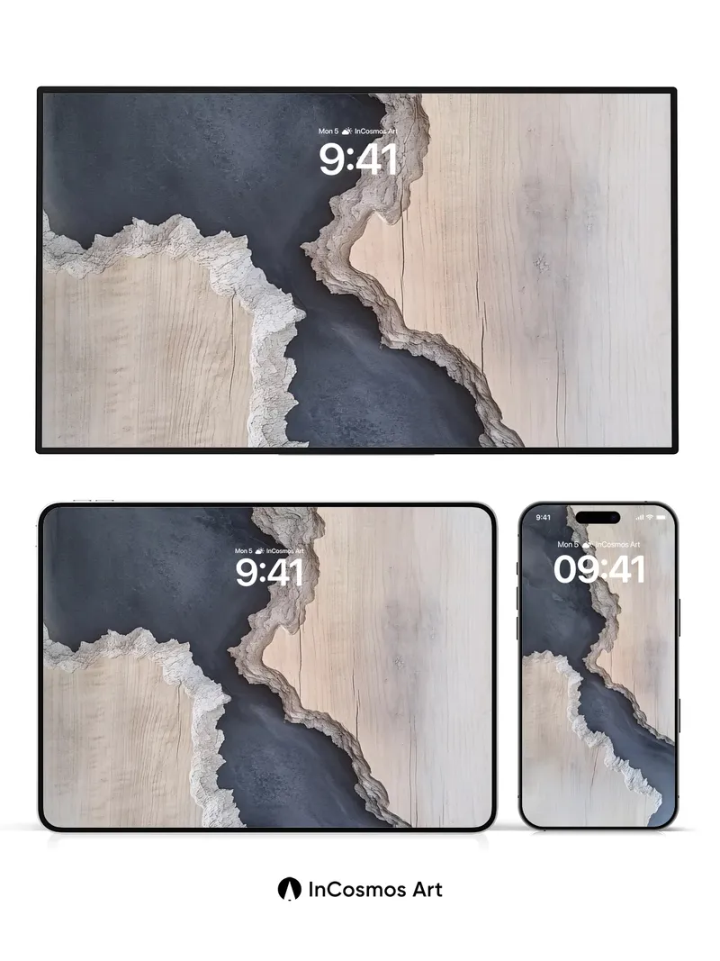 Stone Vein Wallpaper with Shadowed Depths