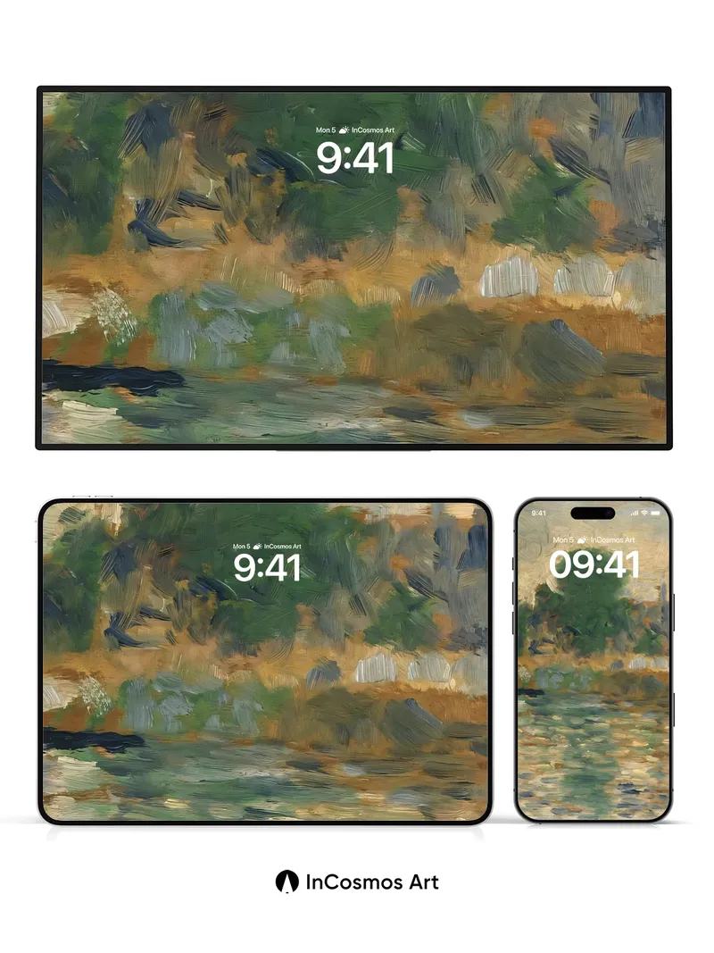 Whispering Water Wallpaper with Impressionist Light