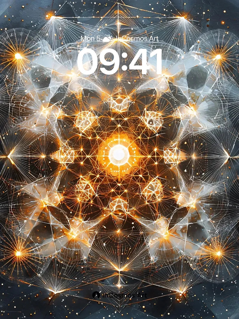 Cosmic Lattice Wallpaper with Radiant Nodes