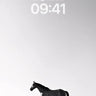 Silent Horizon Wallpaper with Lone Horse wallpaper for iPhone, iPad & Mac