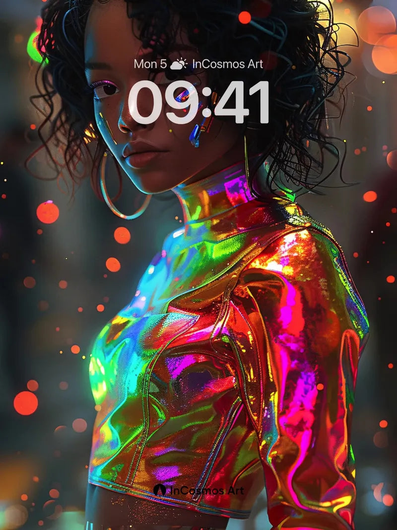 Neon Pulse Wallpaper with Holographic Skin