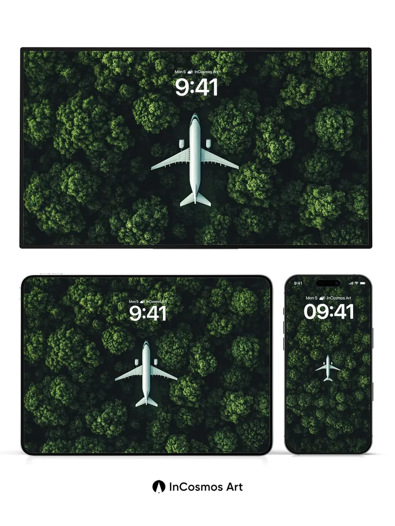 Serene Flight Wallpaper Over Emerald Canopy