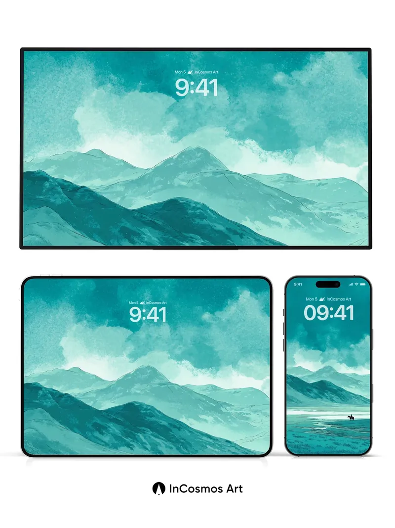 Serenity Ridge Wallpaper with Solitary Rider