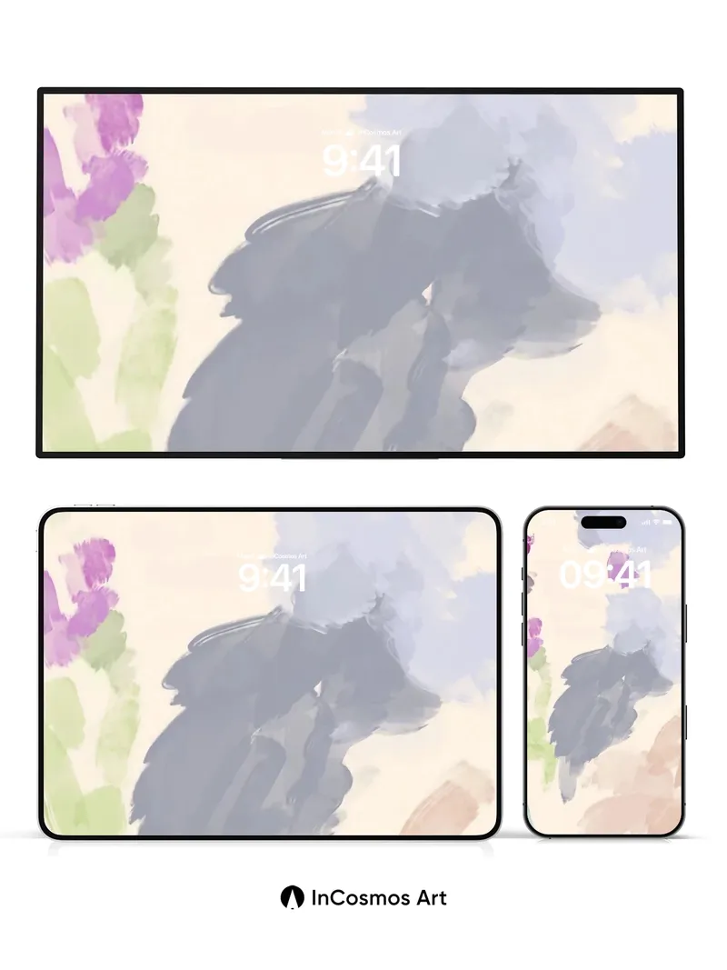 Whispering Petal Wallpaper with Soft Brushstrokes