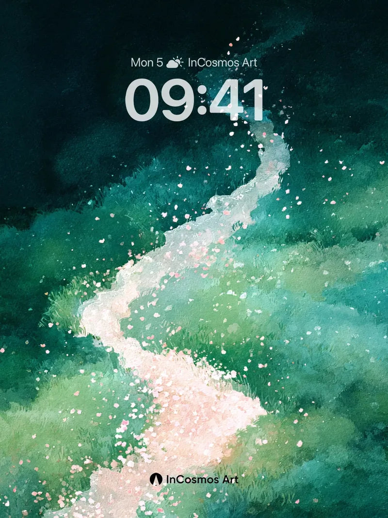 Ethereal Mist Wallpaper with Luminous Path wallpaper for iPhone, iPad & Mac