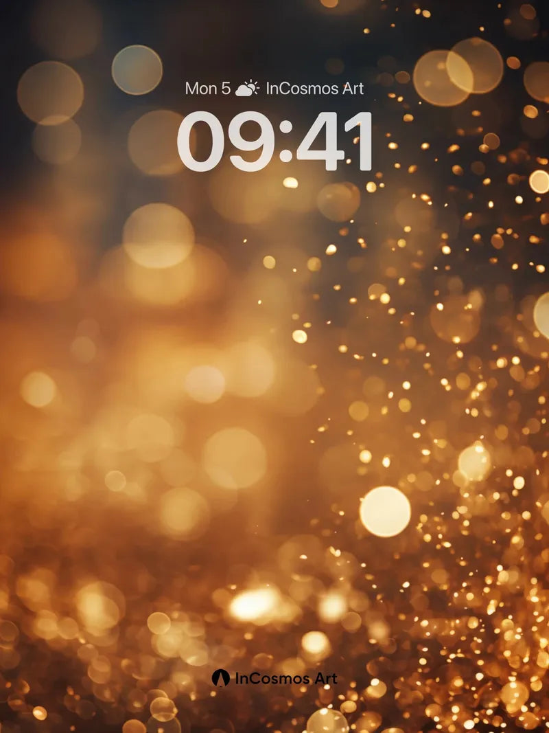 Golden Dust Wallpaper with Floating Light Particles