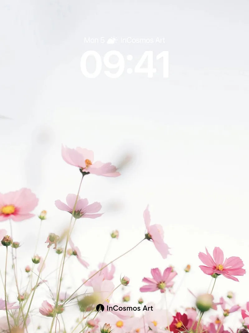 Serene Bloom Wallpaper with Floating Petals