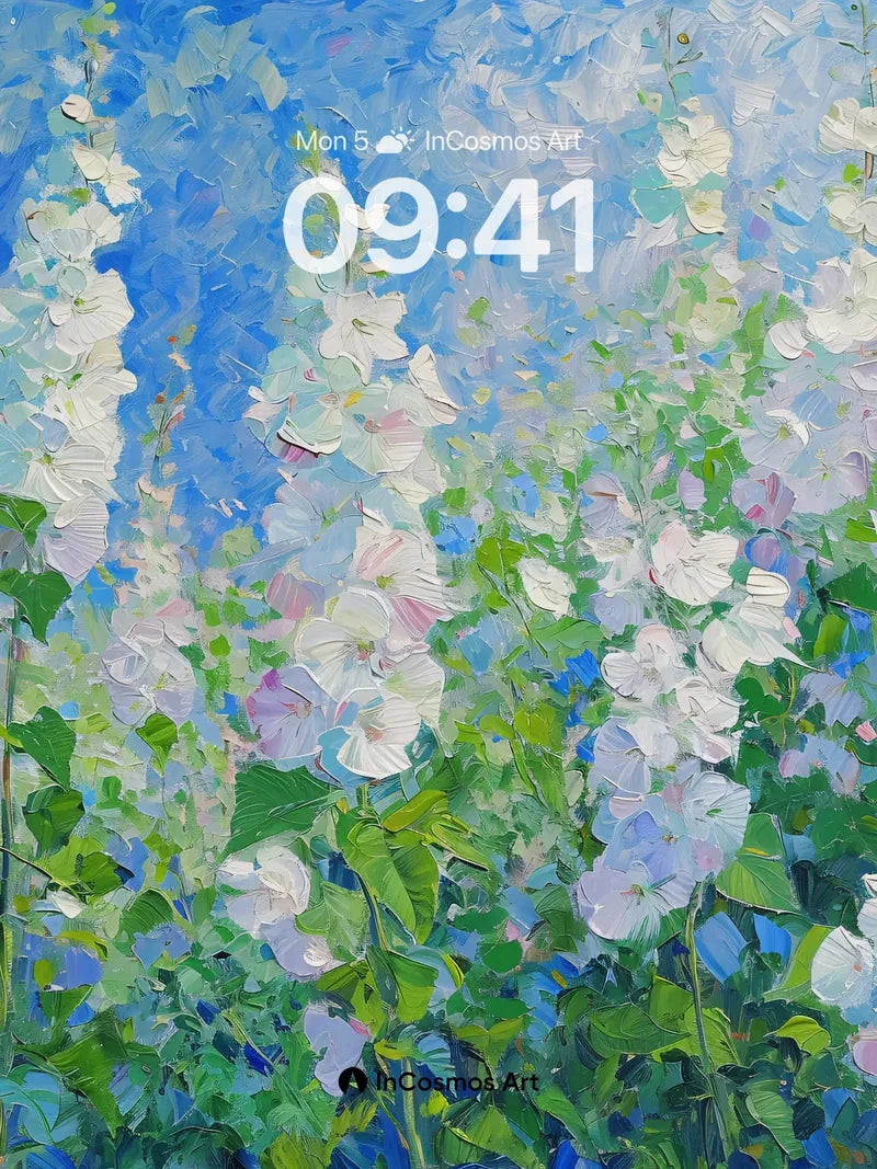 Whispering Petals Wallpaper with Impressionist Light