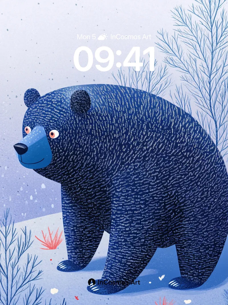 Whispering Frost Wallpaper with Textured Bear wallpaper for iPhone, iPad & Mac