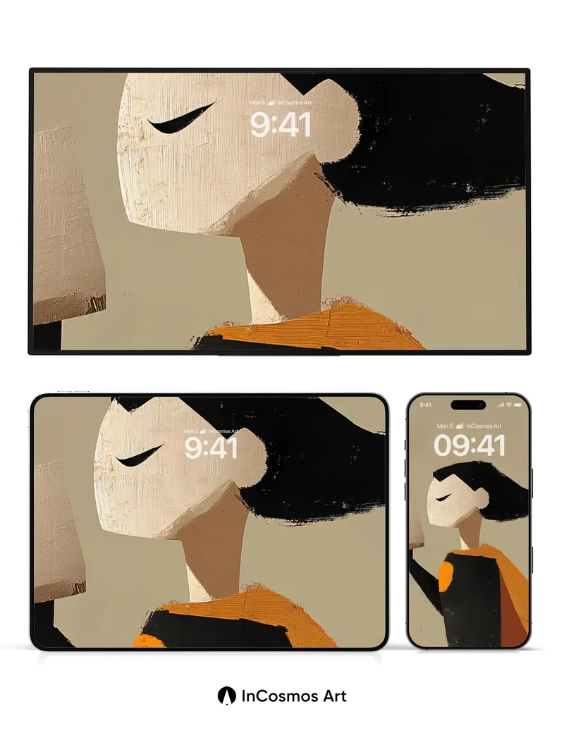 Silent Courage Wallpaper with Brushstroke Armor