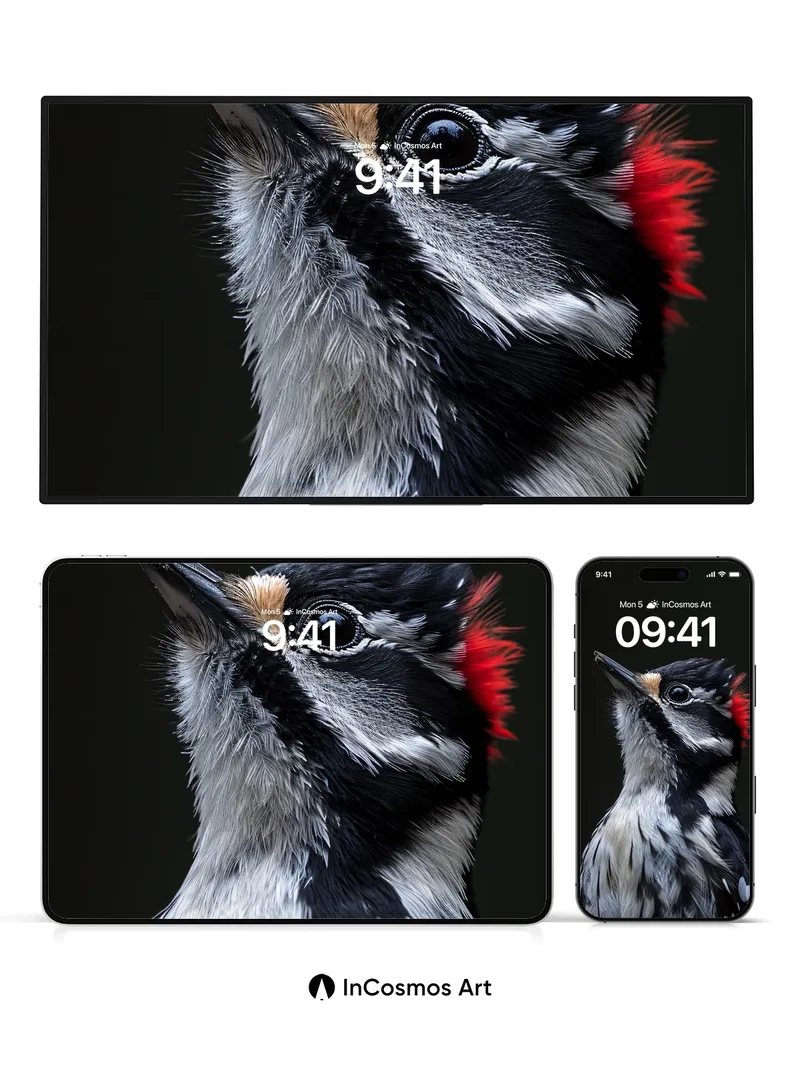 Whispering Feather Wallpaper with Crimson Crown