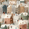 Snowfall Whispers Wallpaper with Storybook Houses wallpaper for iPhone, iPad & Mac