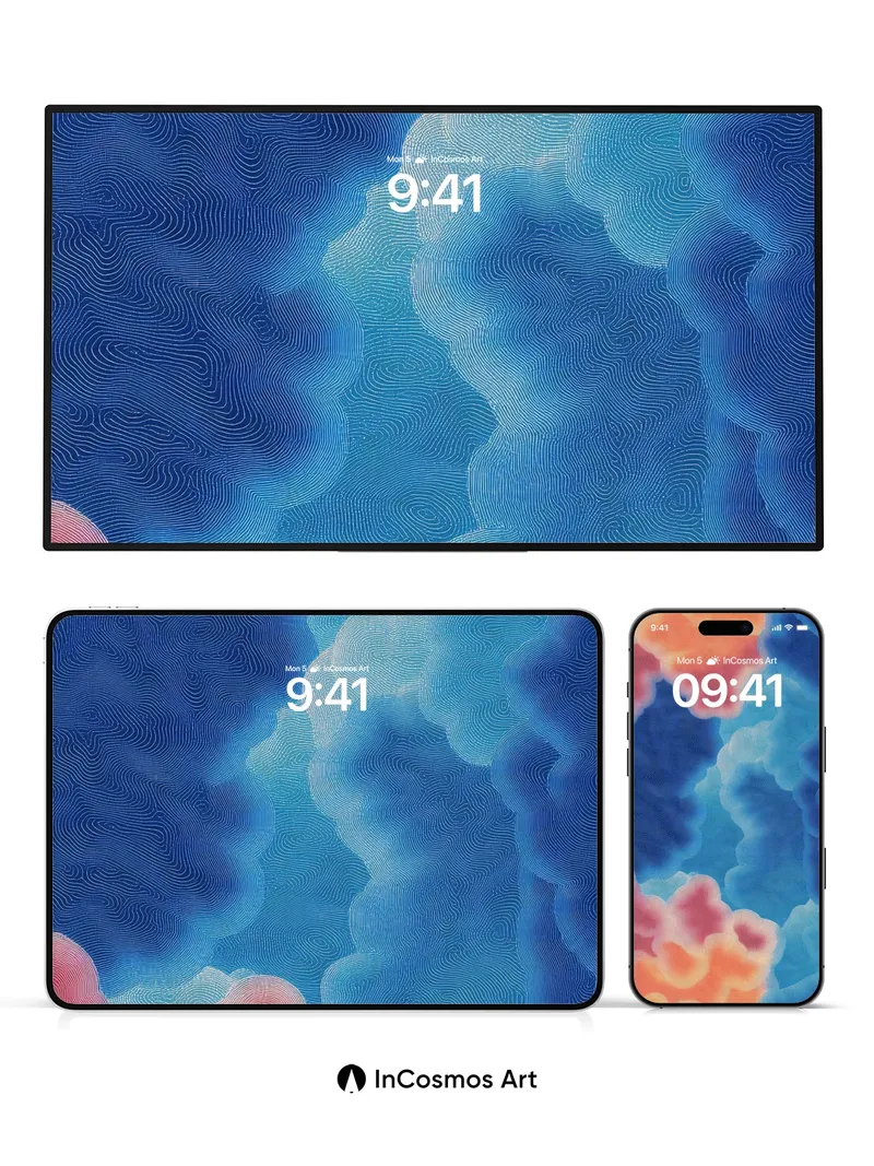 Whispering Currents Wallpaper with Hidden Topography