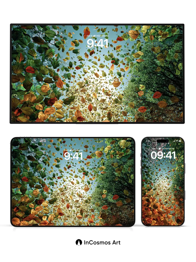 Autumn Whirl Wallpaper with Floating Canopy