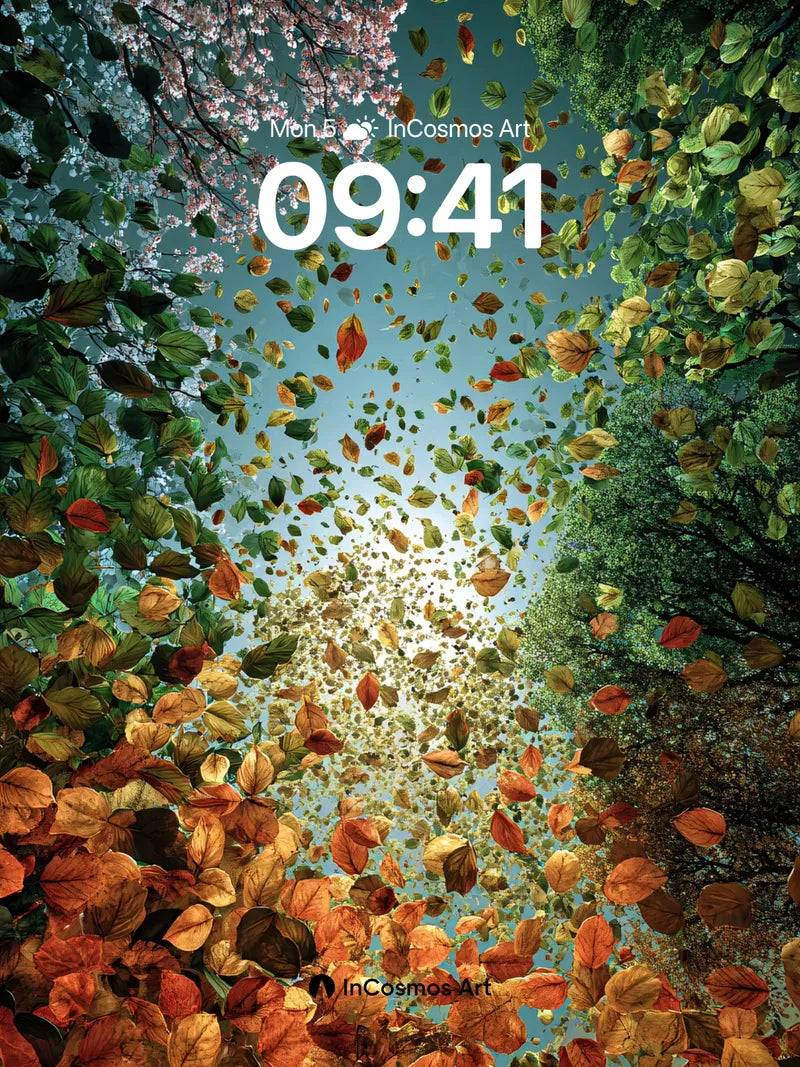 Autumn Whirl Wallpaper with Floating Canopy