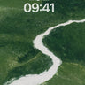Aerial River Bend Green Forest Wallpaper