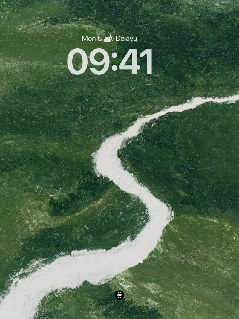 Aerial River Bend Green Forest Wallpaper