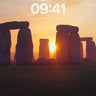 Golden Hush Stonehenge Wallpaper with Sunlit Silence wallpaper for iPhone, iPad & Mac