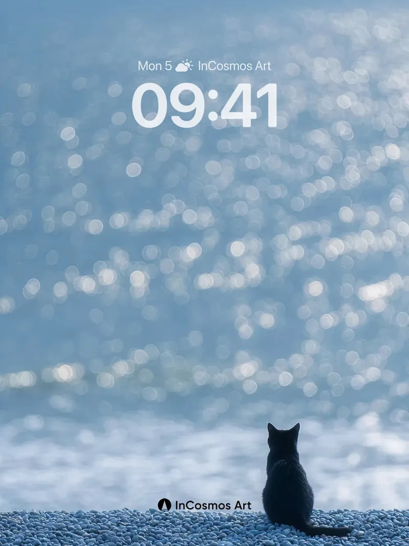 Serenity Silhouette Wallpaper with Ocean Bokeh wallpaper for iPhone, iPad & Mac