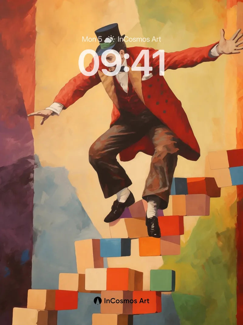 Carnival Leap Wallpaper with Pixel Stairway wallpaper for iPhone, iPad & Mac