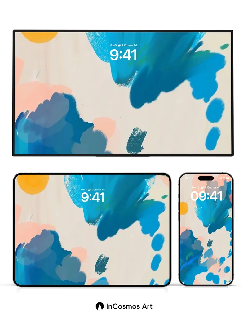 Oceanic Whisper Wallpaper with Floating Light